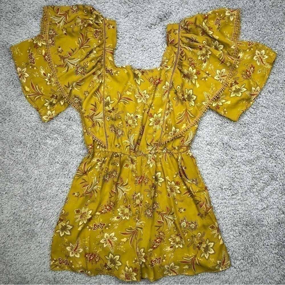 Chelsea and Violet Romper Womens Small Bohemian Paisley Floral Print Vacation